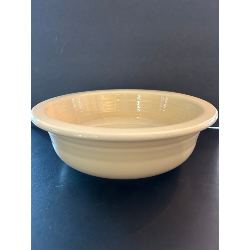 Vintage Fiestaware Yellow/Ivory Cream 8.5” Nappy Serving Pasta Soup Bowl